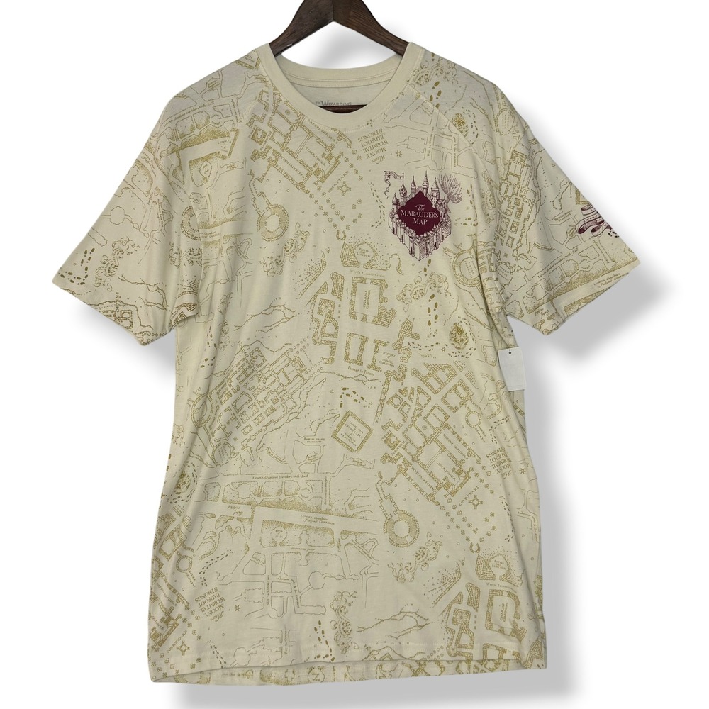 NWT Universal Studios Harry Potter Marauders Map L T-Shirt Sun Activated Cotton